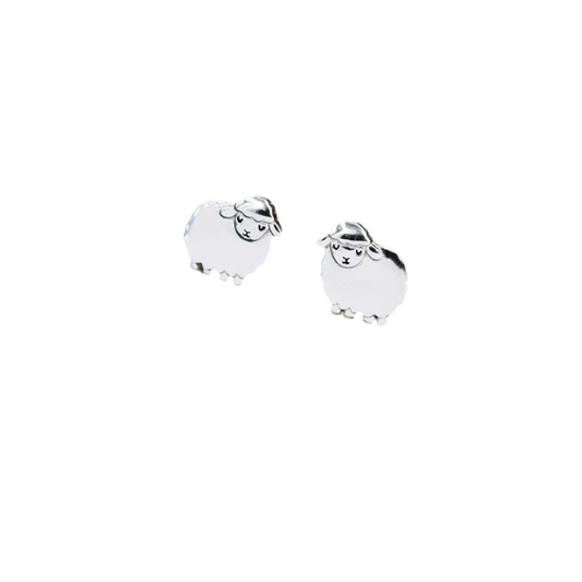 Sterling silver sheep stud earrings