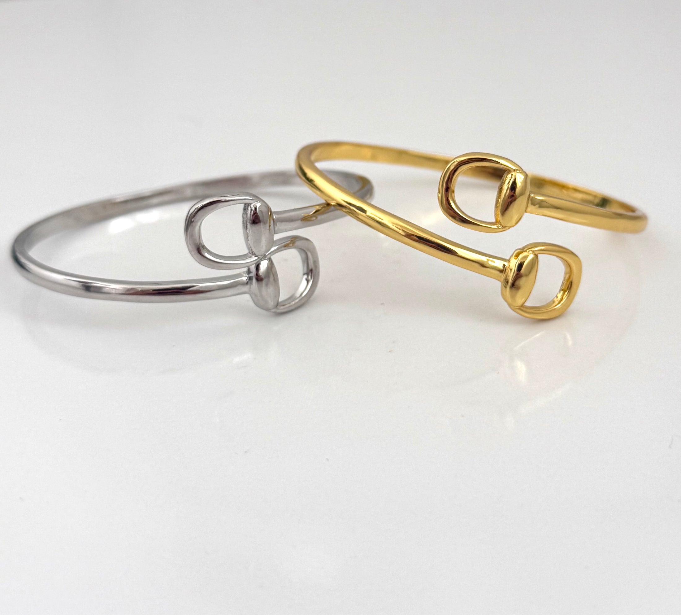 Double stirrup cuff bangle