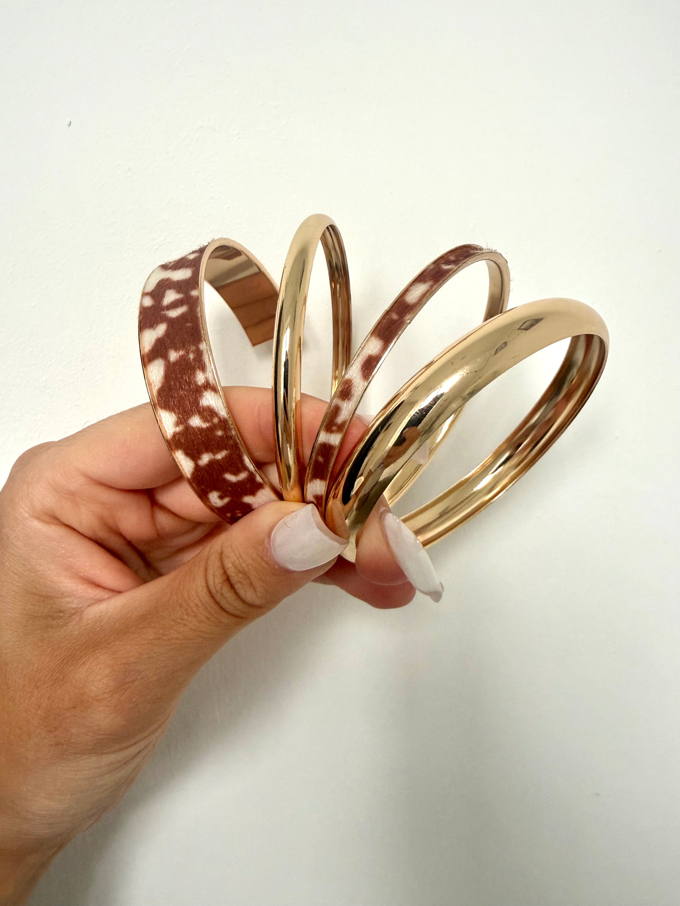 Cow print bangle set