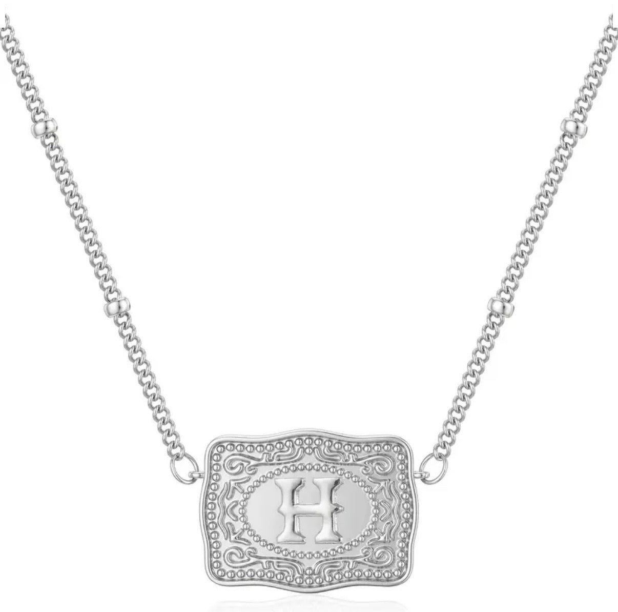 Western initial necklace