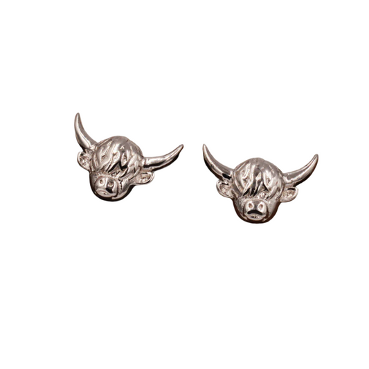 Sterling silver highland cow earrings