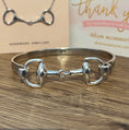 Load image into Gallery viewer, Sterling silver horsebit clasp bangle
