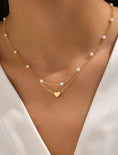 Load image into Gallery viewer, Pearl Layered Hearts Necklace
