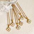 Load image into Gallery viewer, Pearl clover initial necklace
