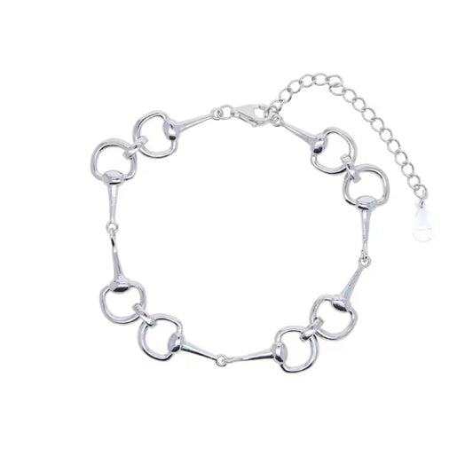 Sterling silver link snaffle bracelet