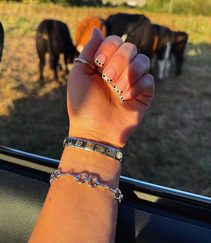 Sterling silver link snaffle bracelet