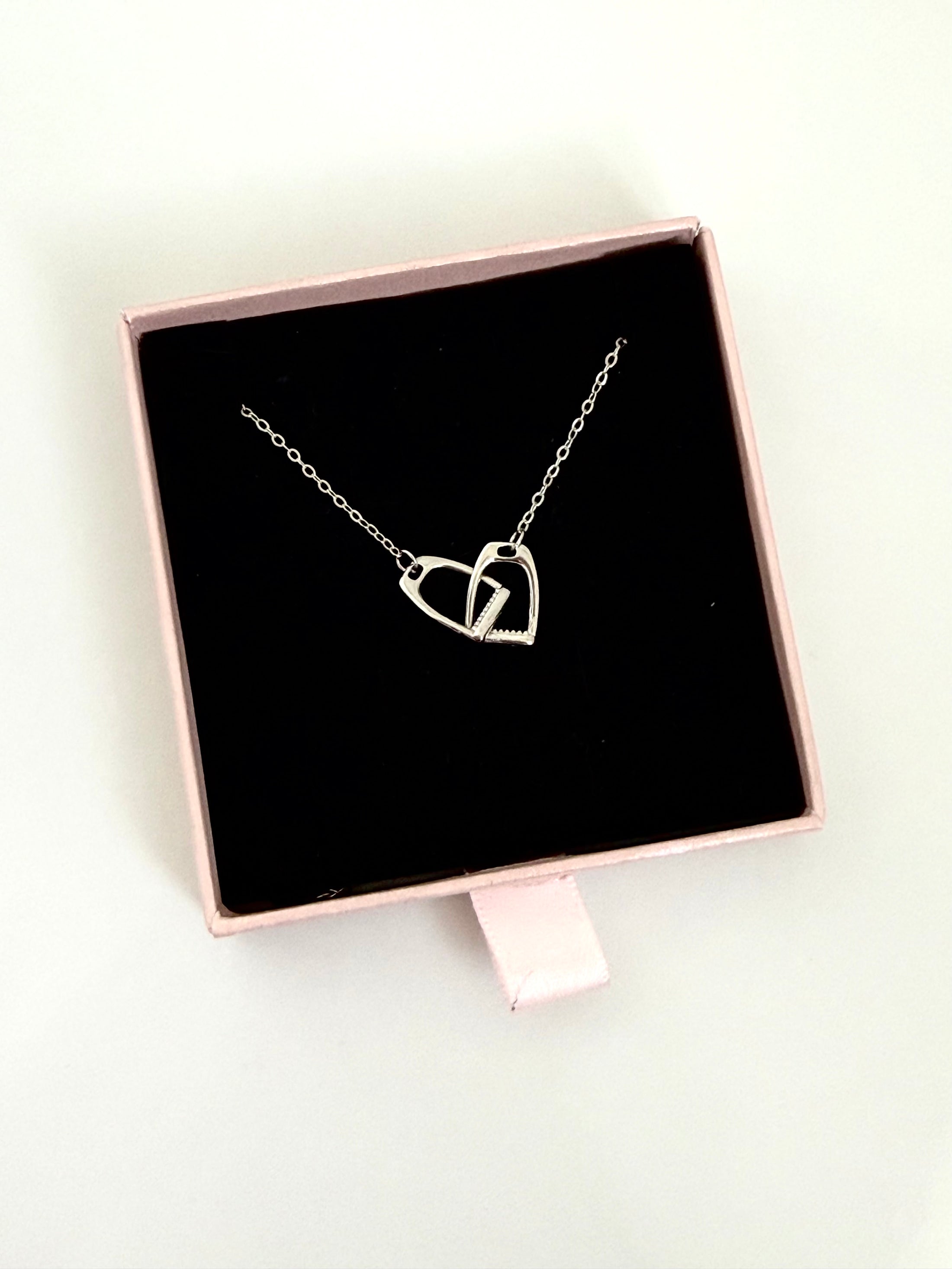 Sterling silver stirrup necklace