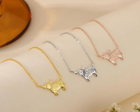 Highland cow necklace