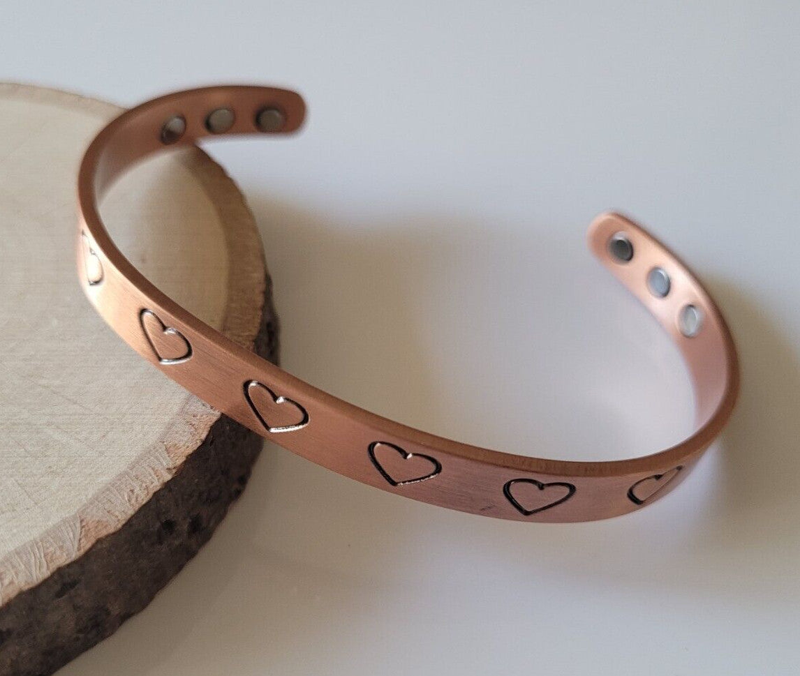 Heart copper bangle