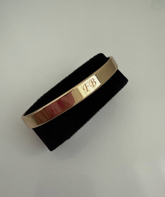 Plain engraved copper bracelet