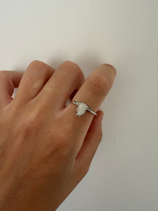 Sterling silver cow ring