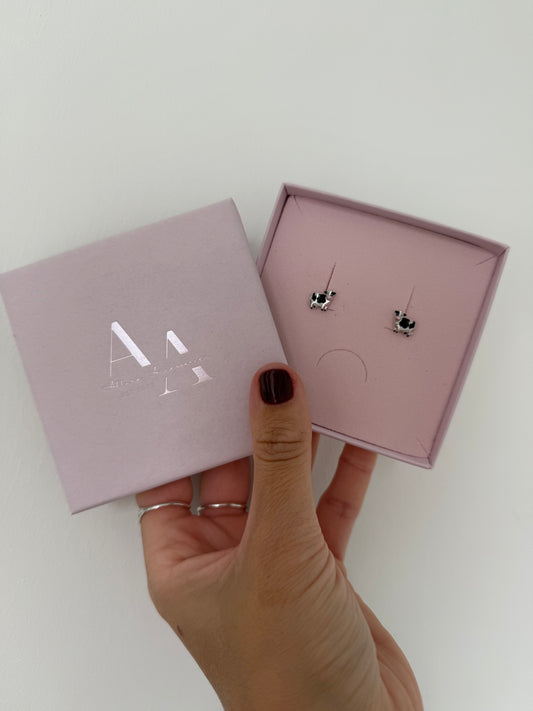 Dairy cow stud earrings