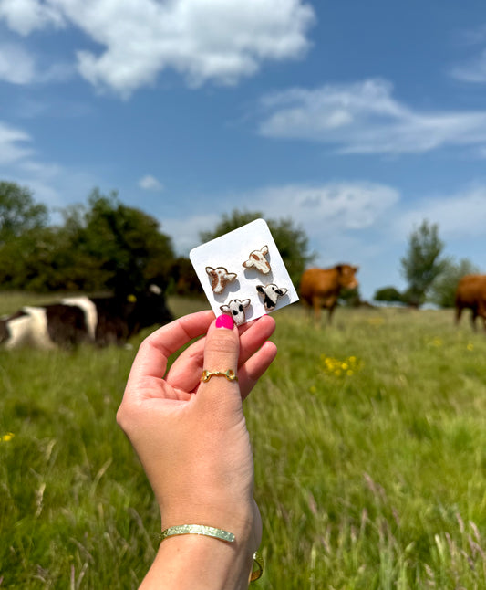 Cow print earrings